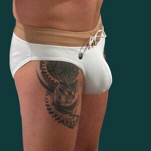 GIGO Sophisticated White Swim Brief – Men's Size M